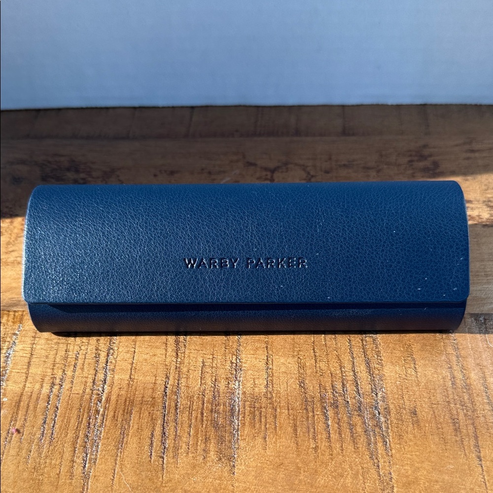 Warby Parker Glasses / Sunglasses Hard Shell Magnetic Closure Navy Blue Case